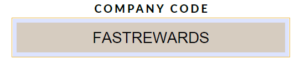 Company Code FASTREWARDS