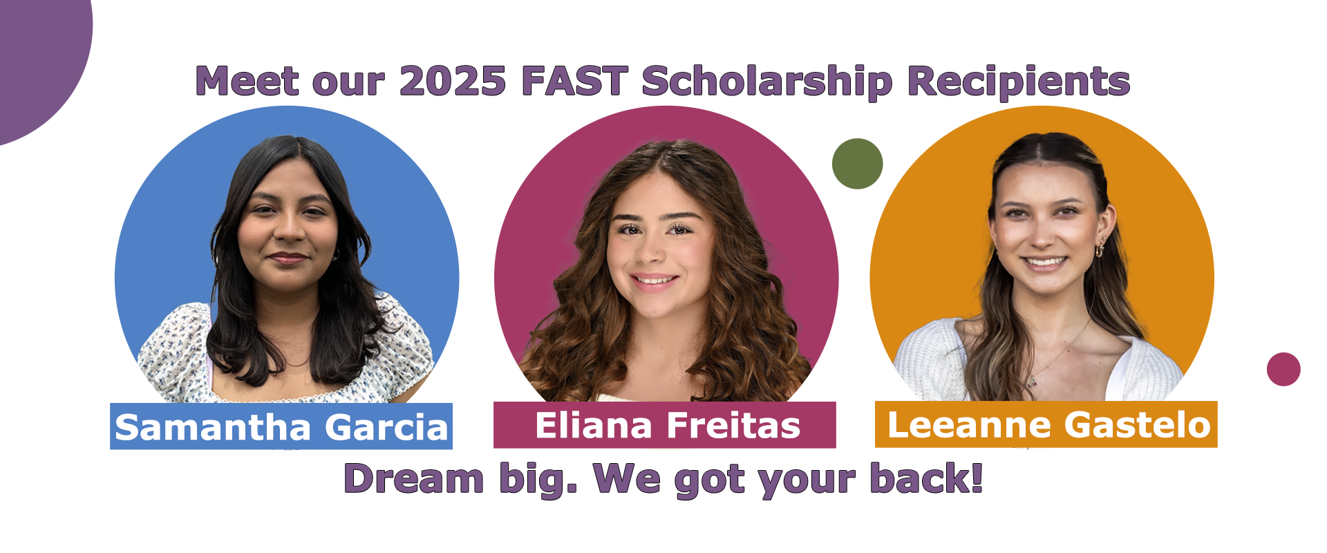 Meet our 2025 Scholarship recipients