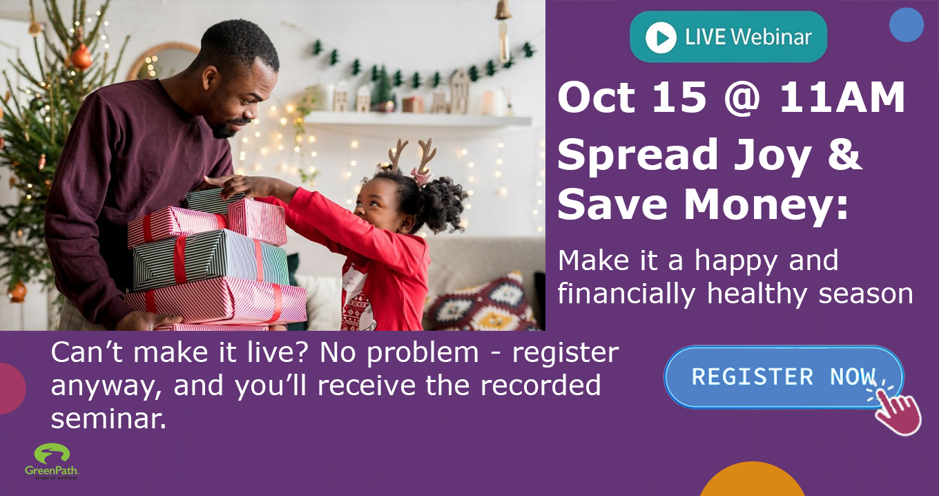 Live Webinar Oct 15 11am Spread Joy & Save Money: Register Now